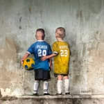 I murales raffiguranti bambini e soldati dell'artista TvBoy