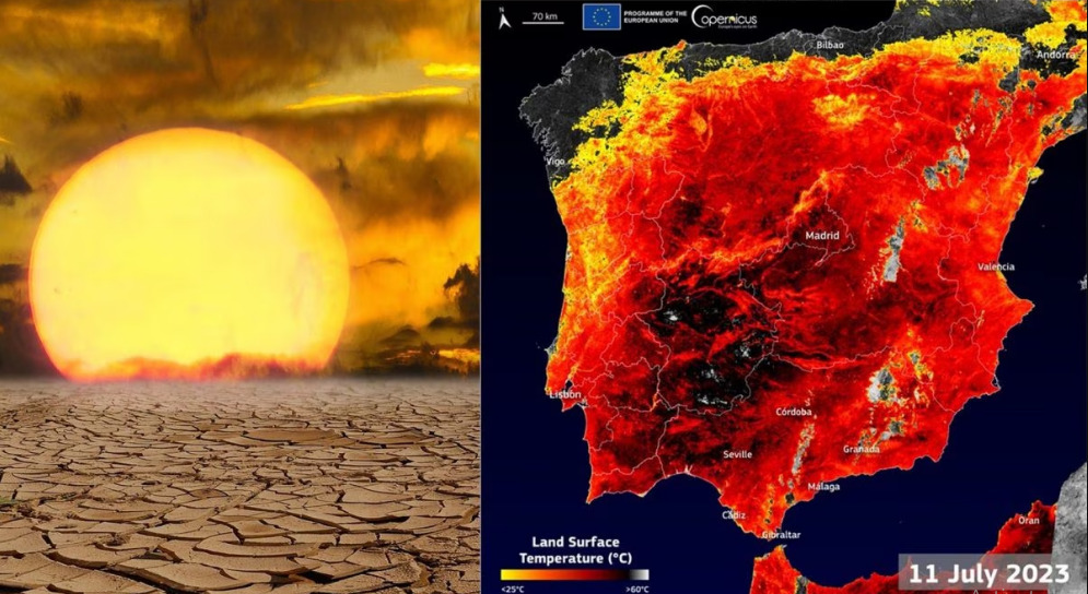 Oltre 60 gradi Celsius di caldo torrido in Spagna; previsione di quasi 50 gradi Celsius per l'Italia questo fine settimana.