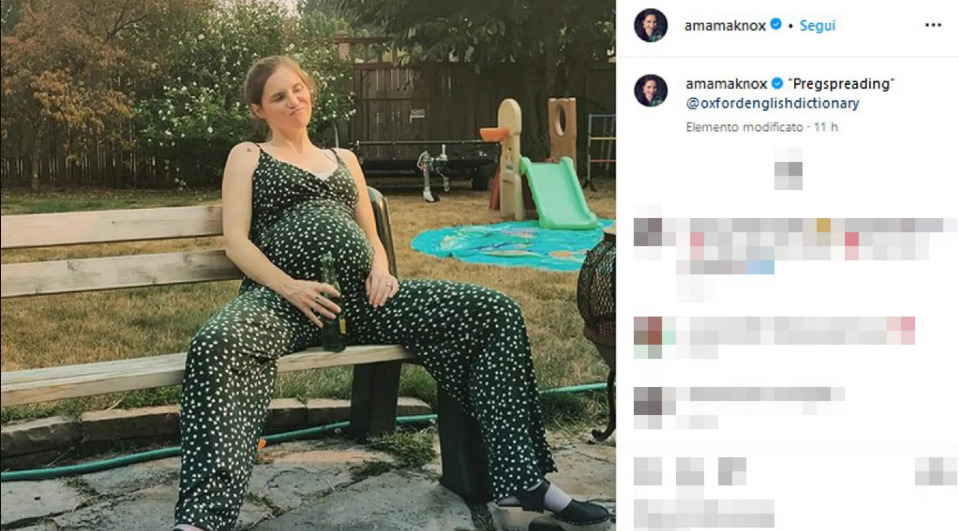 Amanda Knox è incinta di nuovo, una foto social annuncia l’arrivo del suo secondo figlio