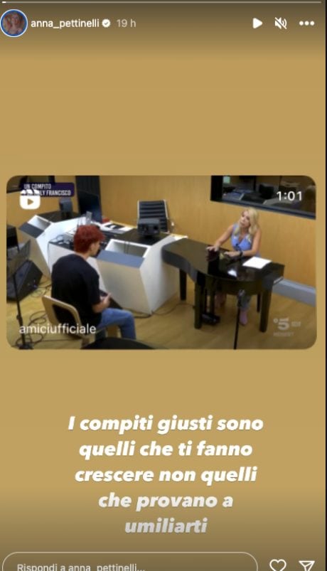 Anna Pettinelli esprime disaccordo