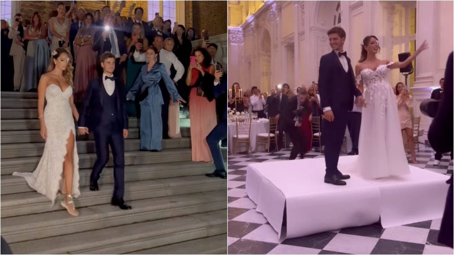 La sposa e lo sposo durante le promesse