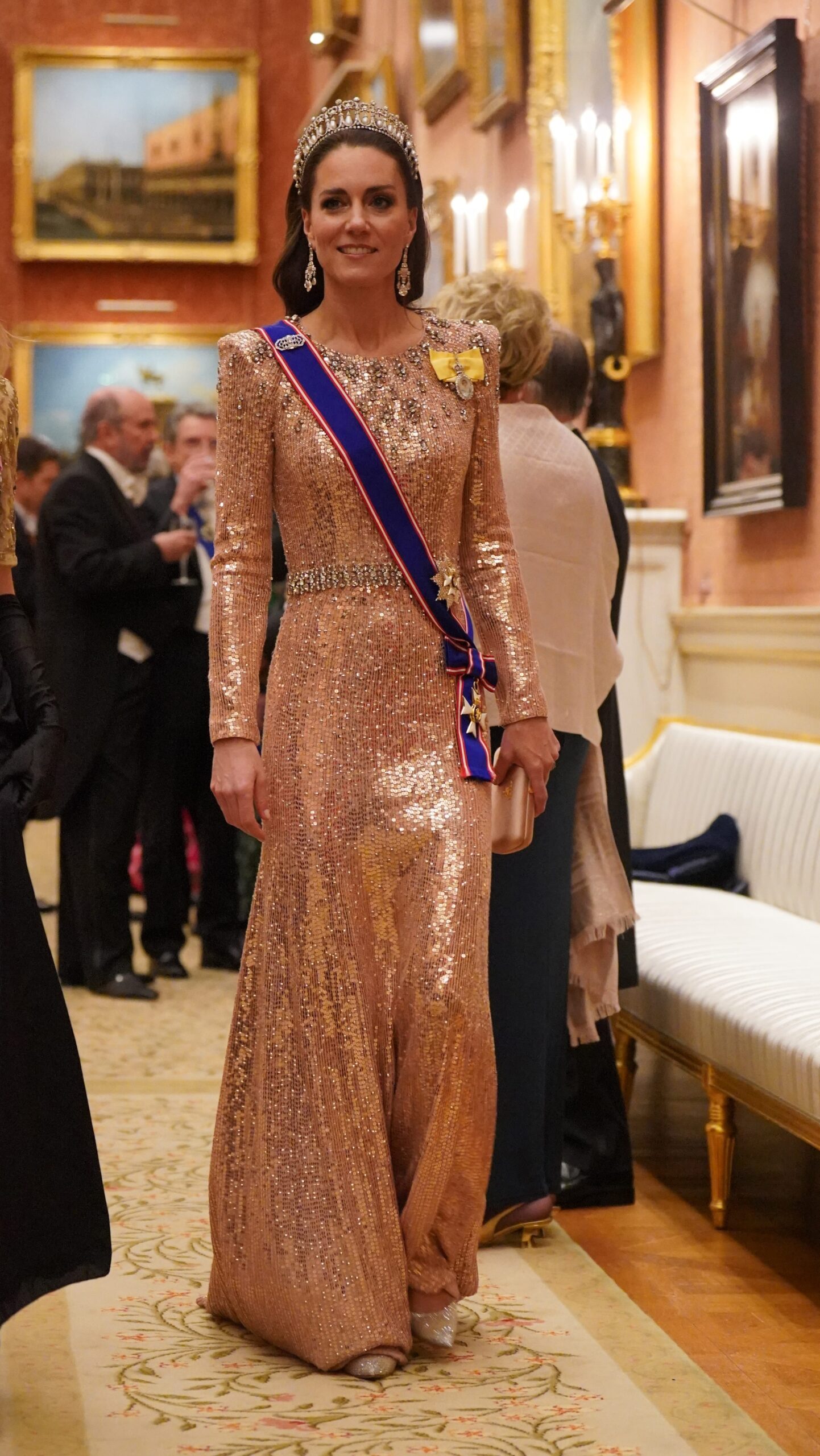 Kate Middleton in un abito di Jenny Packham