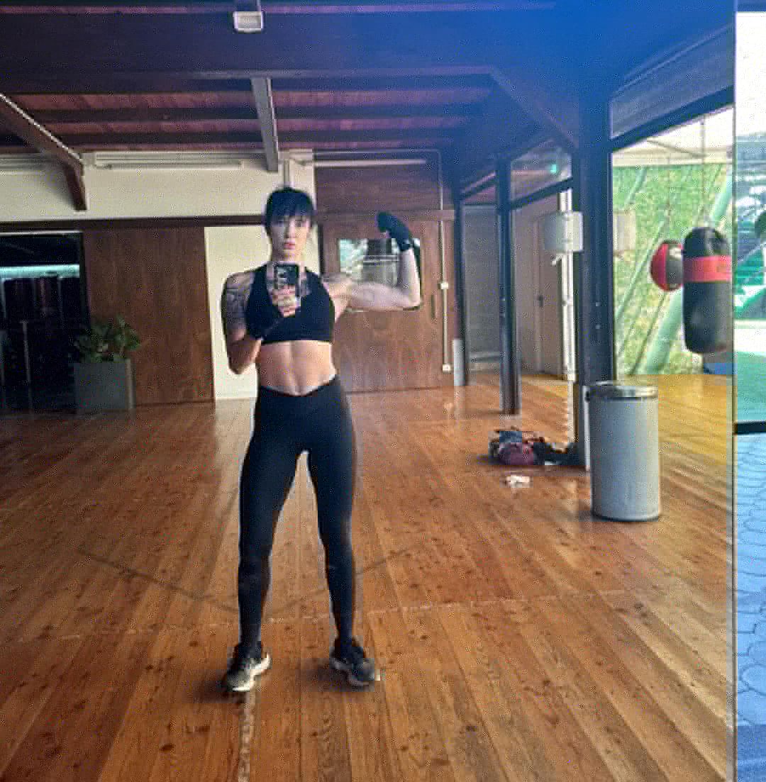Sarah Connor nell'allenamento